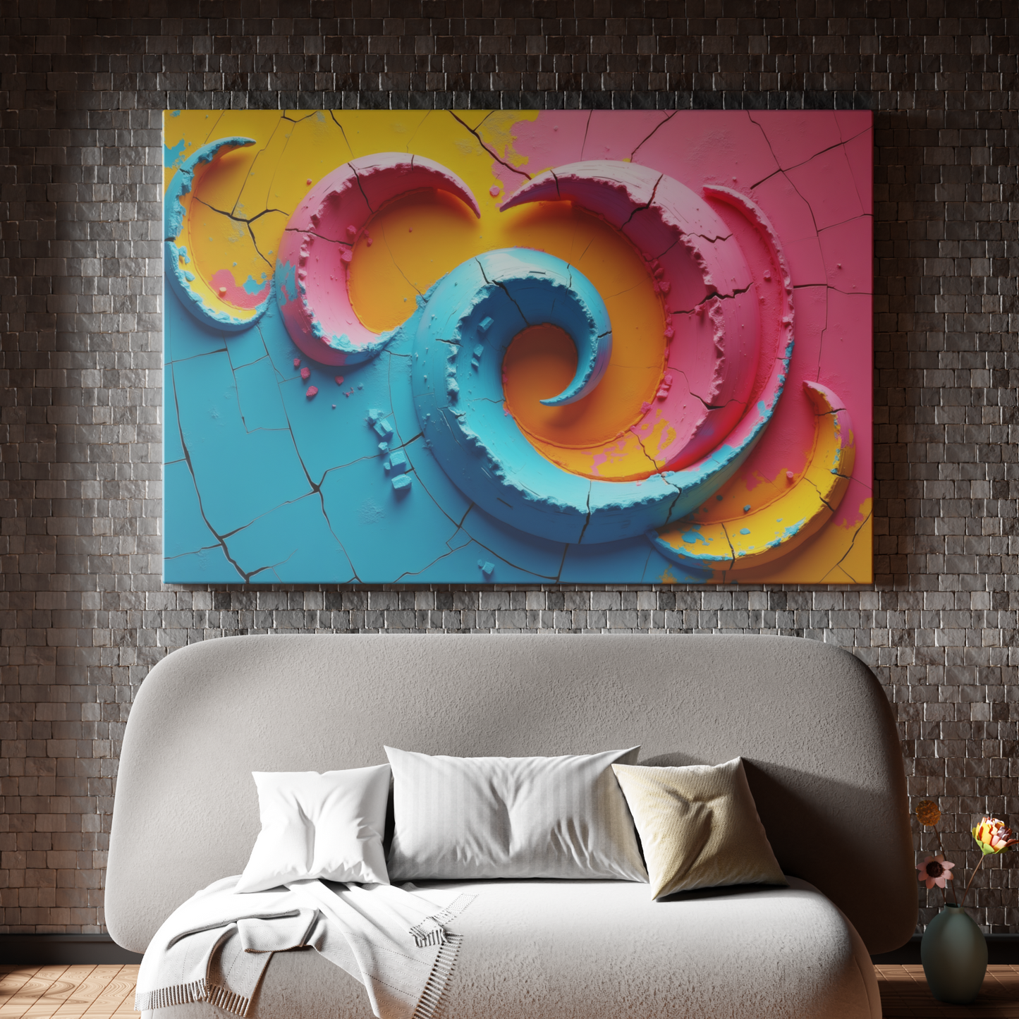 Cracked Swirls of Vibrant Change