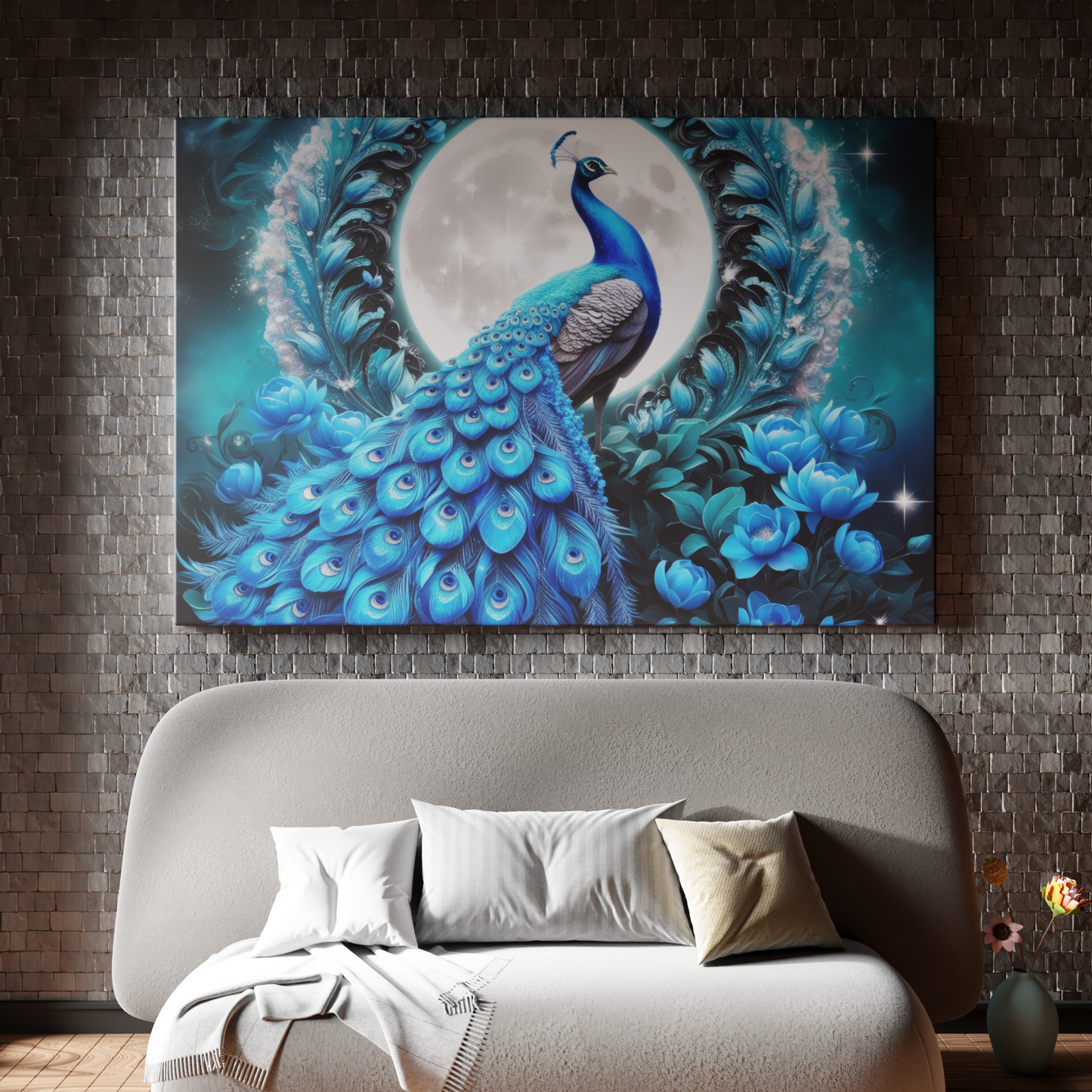 Mystical Moonlit Peacock