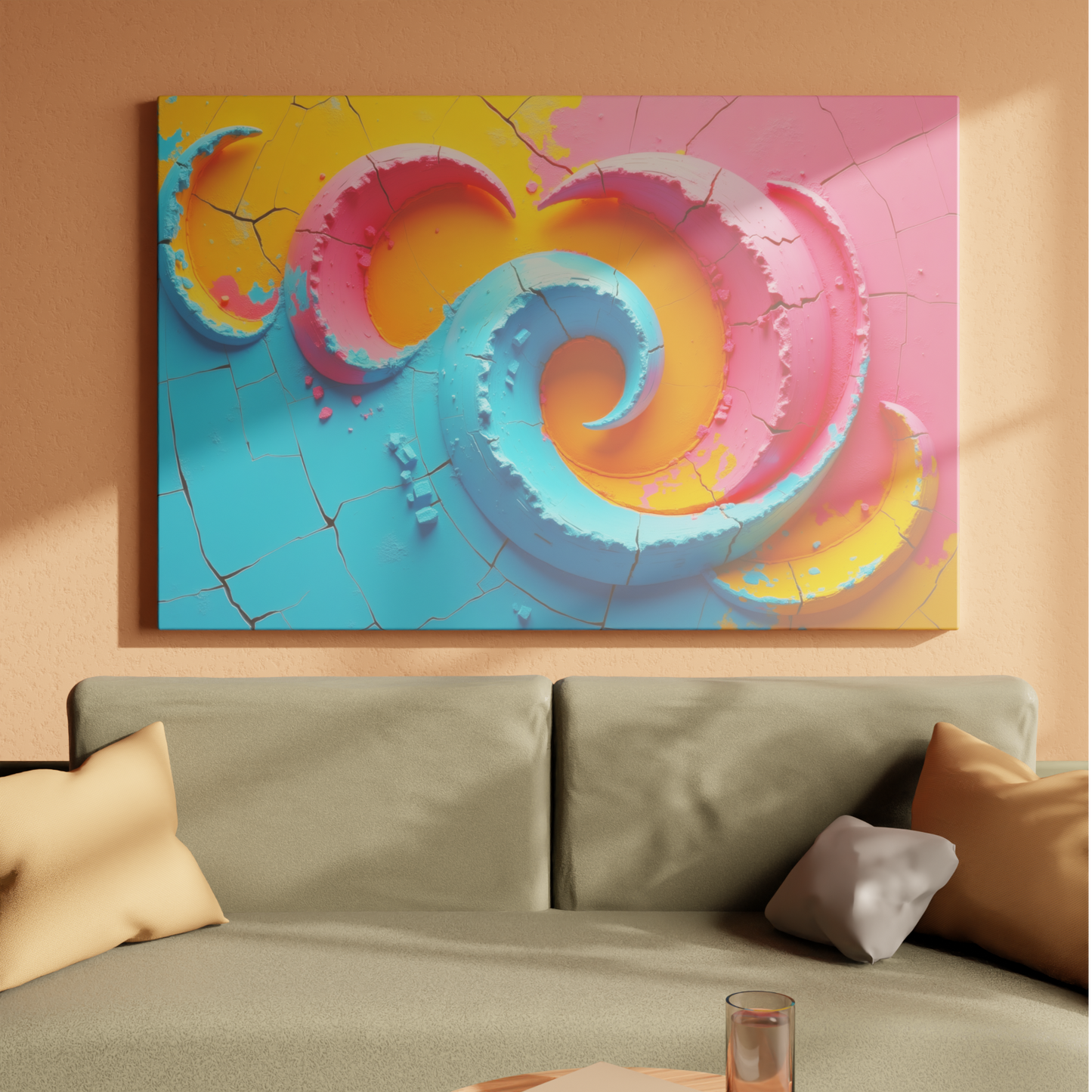 Cracked Swirls of Vibrant Change