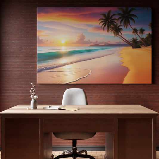 Tropical Tranquility: Sunset on the Shore