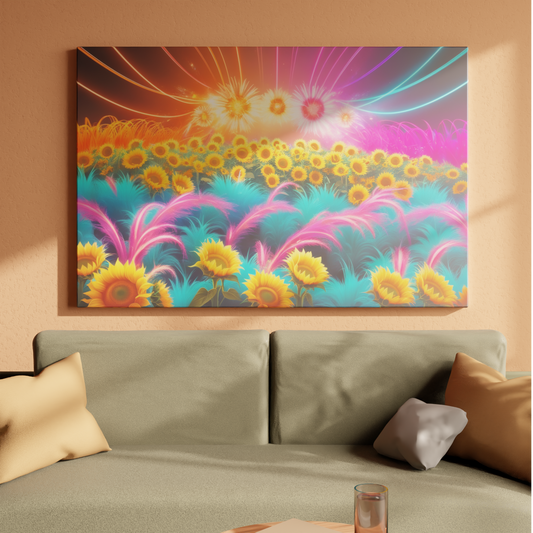 Neon Sunflower Symphony