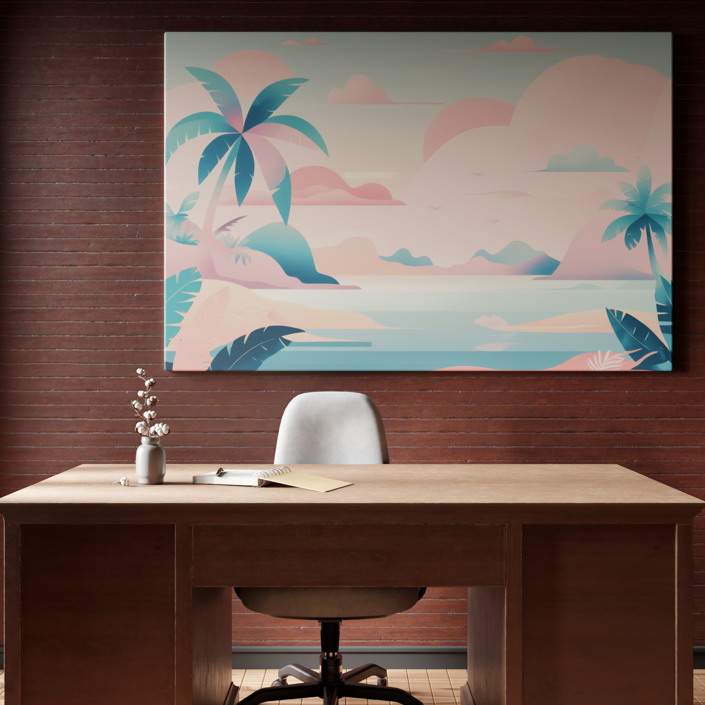 Tropical Serenity in Pastel Hues
