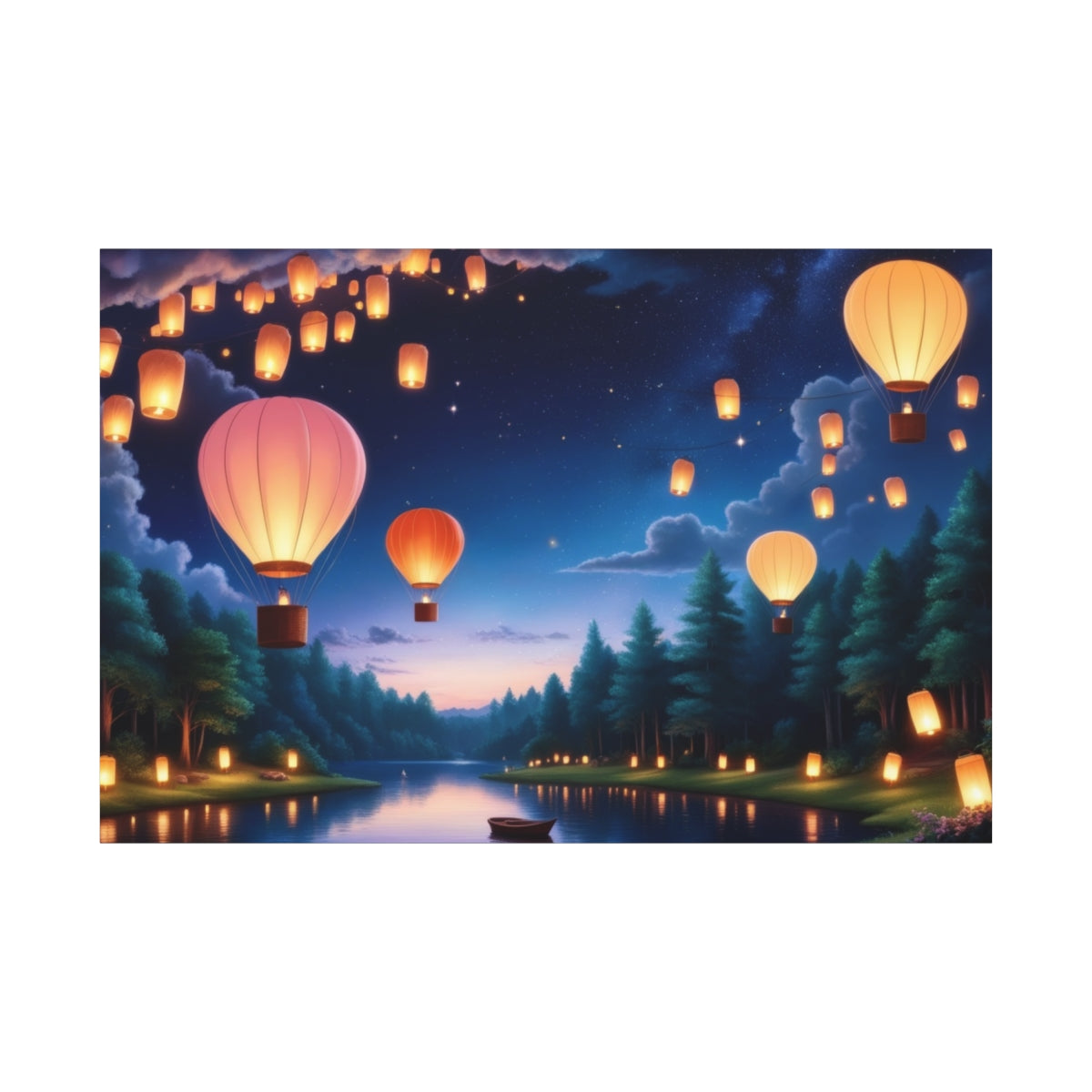 Lanterns Over Twilight Lake