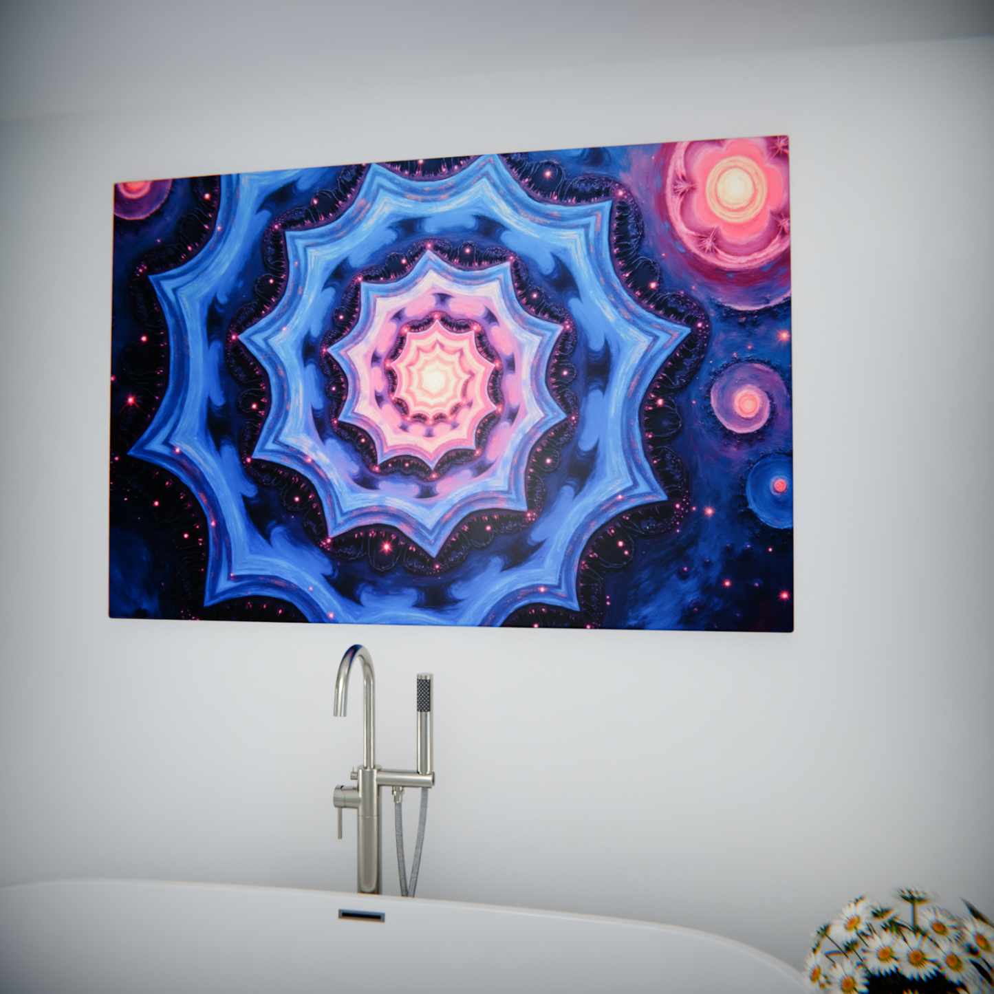 Cosmic Petals in Blue and Pink