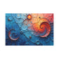 Celestial Spirals in Blue and Coral