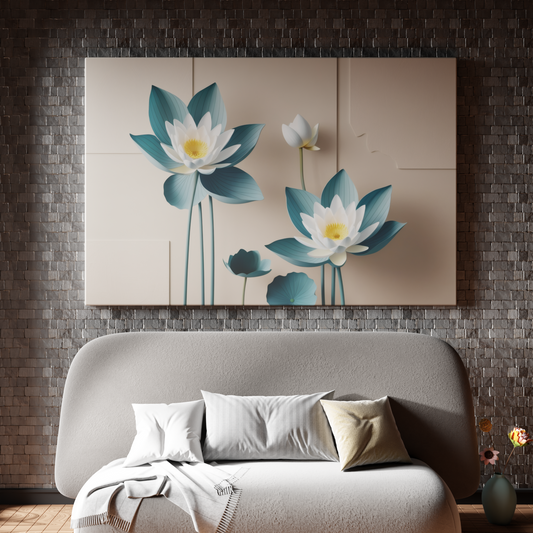 Enchanted Lotuses on Warm Canvas